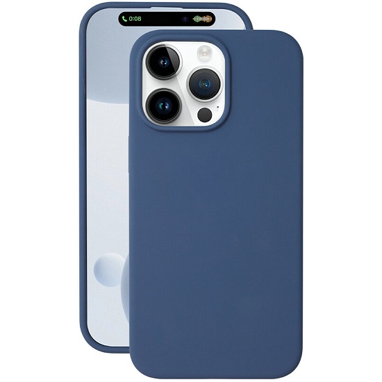 Силиконовый чехол DEPPA Liquid Silicone Case Pro для iPhone 15 Pro Max, синий