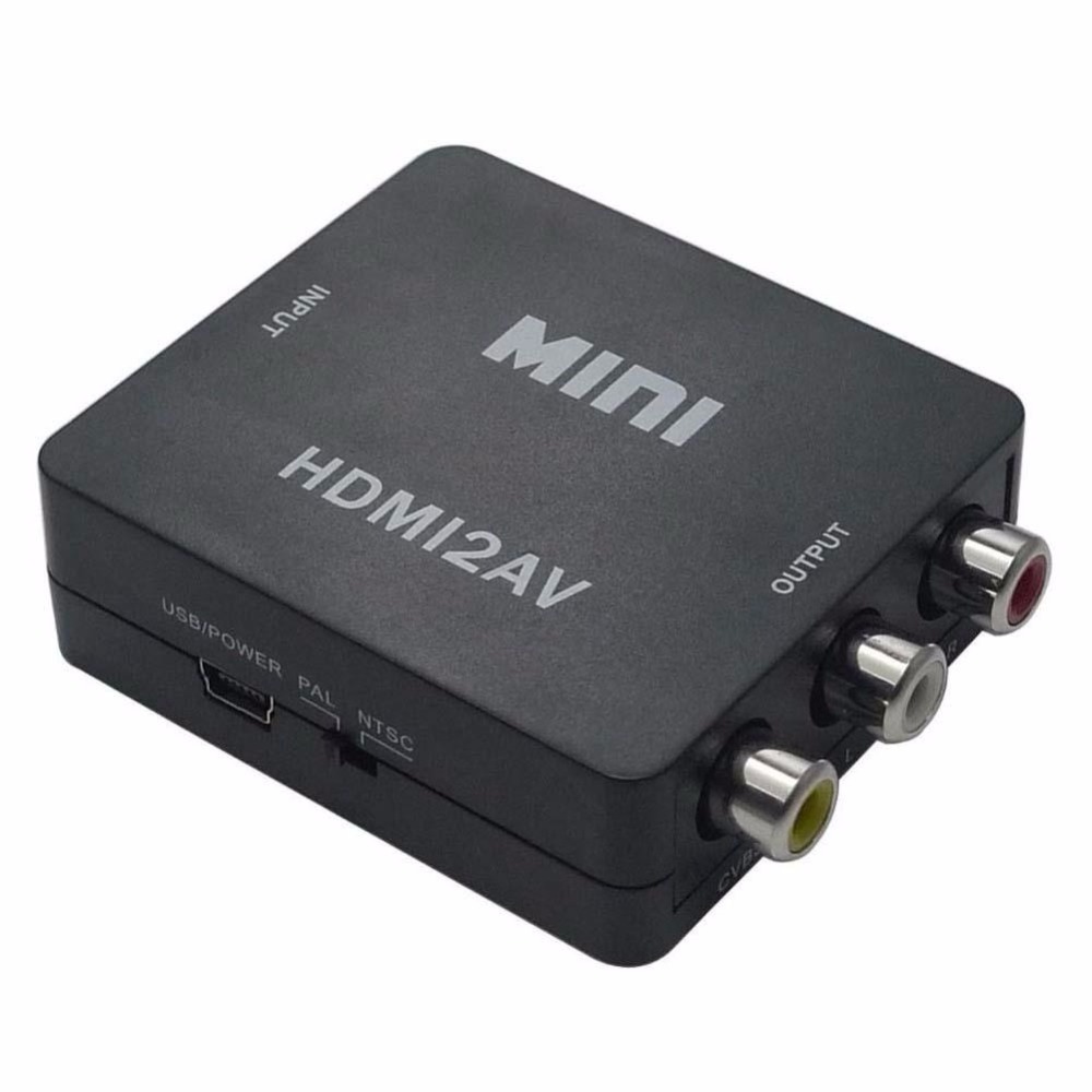 Переходник HDMI >--< RCA (техпак) черный