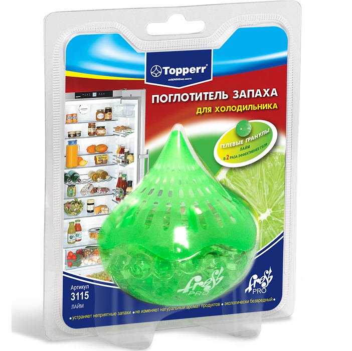 Поглотитель запаха для холодильника гелевый TOPPERR 3115, "Лайм"