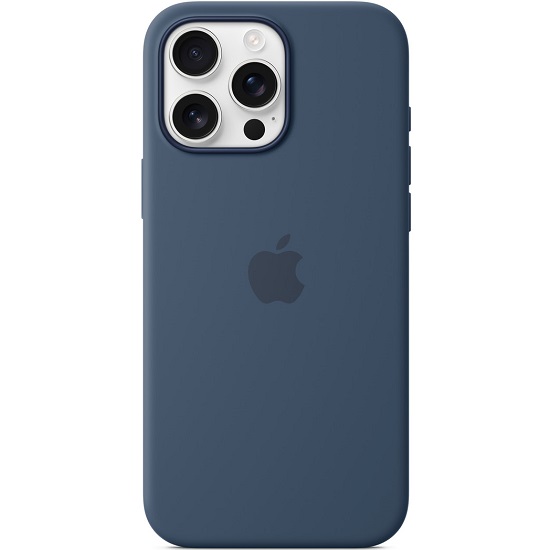 Силиконовый чехол MagSafe для iPhone 16 Pro Max Denim с анимацией NFC
