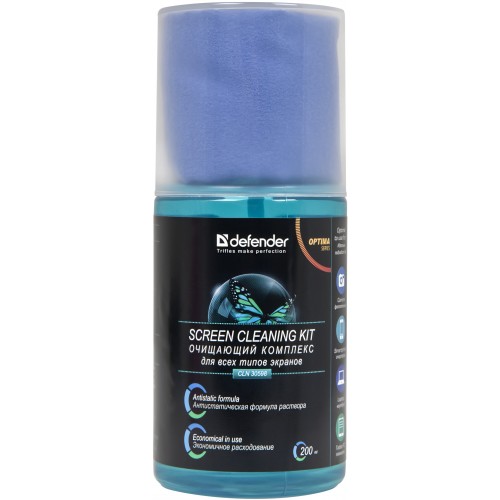 Спрей-очиститель DEFENDER CLN30598 для экранов (200 мл+1салфетка)