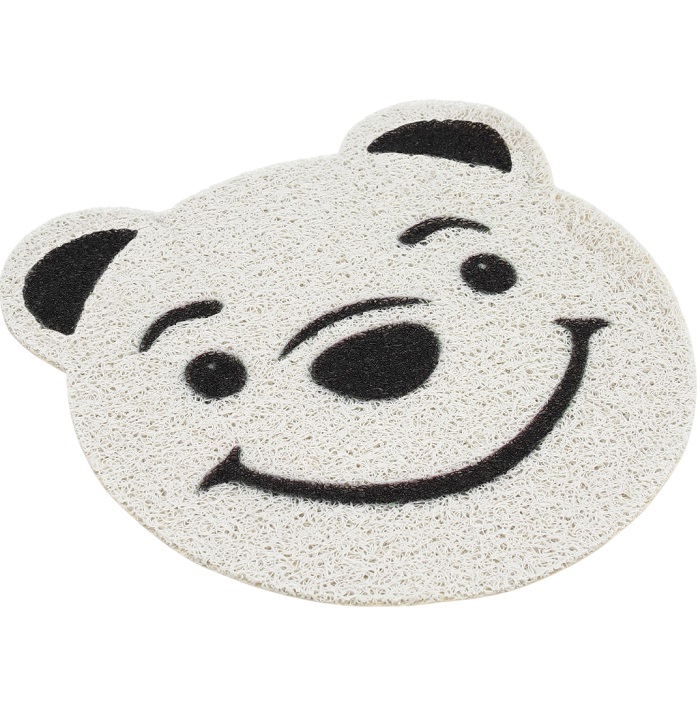 Коврик 2-в-1 под миску/туалет для животных "Мишка", 30 х 30 см, белый 7688247