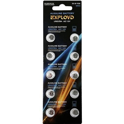 Элемент питания EXPLOYD AG01 (LR60/LR621) BL-10 (10/200/2000)EX-B-1108
