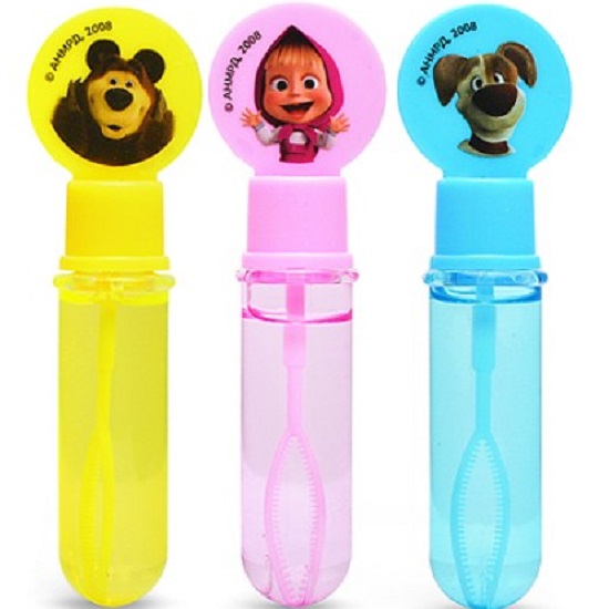 Мыльные пузыри "Маша и медведь" нелопающиеся с кругляшом на крышке, 10 мл.