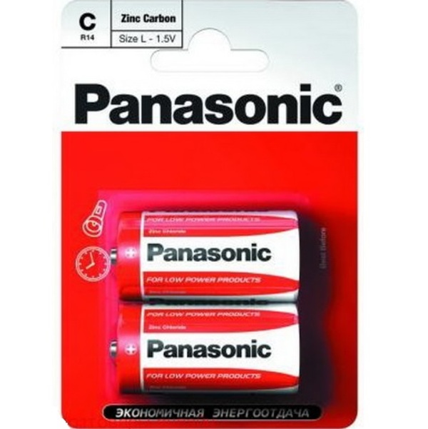 Элемент питания PANASONIC R14 Zinc Carbon (2 бл)   (24/120)