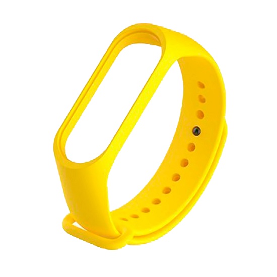 Силиконовый ремешок WB13 для Xiaomi Mi Band 3/4 на кнопке (регулируемый) yellow