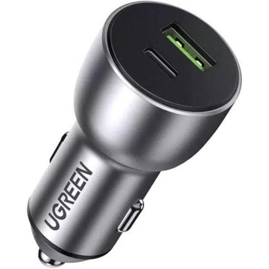 Авто ЗУ 1USB/1Type-C UGREEN CD213 (60980) серый, 52.5W