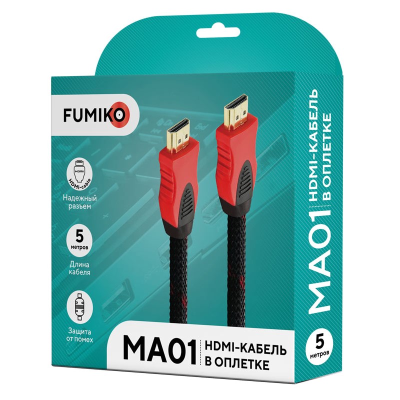 Кабель HDMI <--> HDMI  5.0м FUMIKO MA01 в оплетке