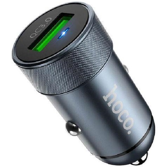 Авто ЗУ 1USB 3A HOCO Z32 QC3.0 серый