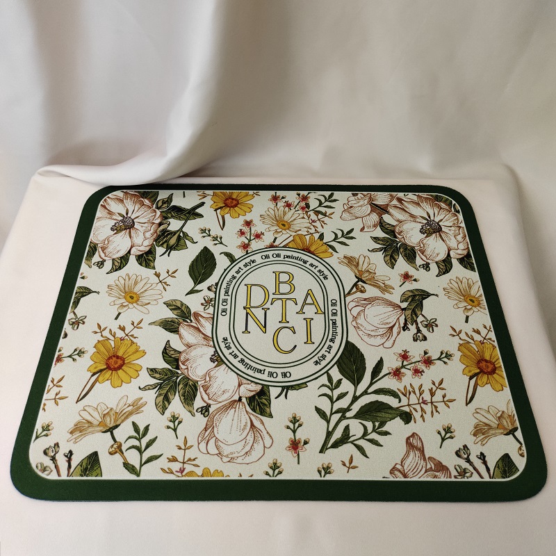 Коврик для сушки посуды цветы зеленый 30х40 см (С-пакет 35*45)