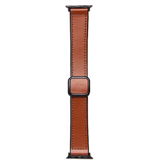 Кожаный ремешок ApW38  Square buckle для Apple Watch 42/44/45/49 mm экокожа (brown)