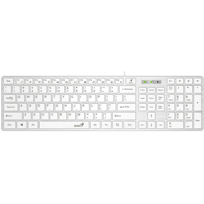 Клавиатура GENIUS SlimStar 126 wired keyboard белый color