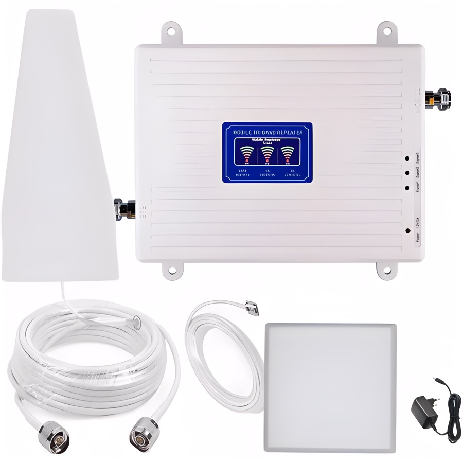 Усилитель сигнала сотовой связи и интернета 900/1800/2100 MHz (для 2G, 3G, 4G) 70 dBi, кабель 15 м., комплект