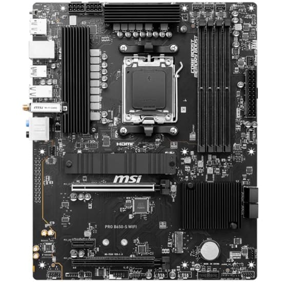 Материнская плата MSI PRO B650-S WIFI B650, AM5, 4DDR5, 2PCI-Ex16, 1PCI-Ex1, 2M.2 ATX