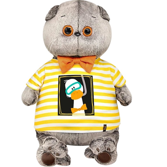 Мягкая игрушка Басик в футболке "Гусик в маске для плавания" , 60 см (Ks60-04)