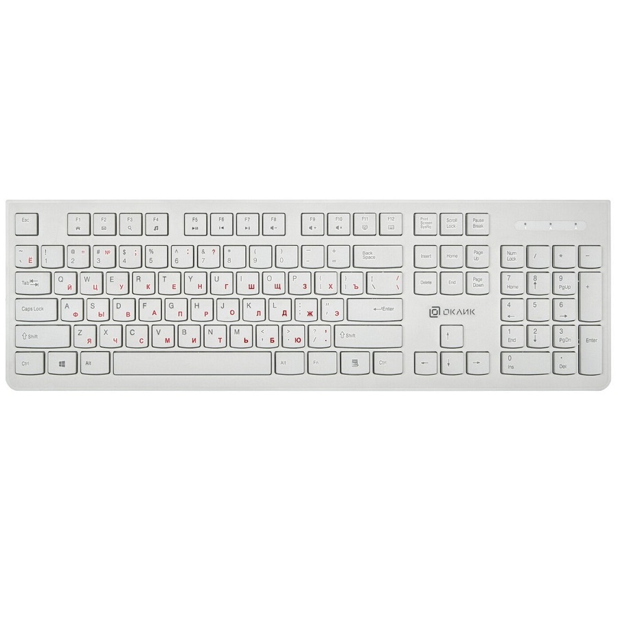 Клавиатура OKLICK 505M белый USB slim