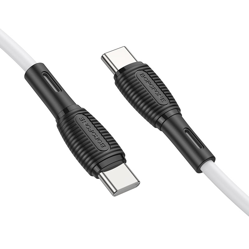 Кабель Type-C <--> Type-C  1.0м BOROFONE BX96 Ice Crystal, серый, PD 60Вт
