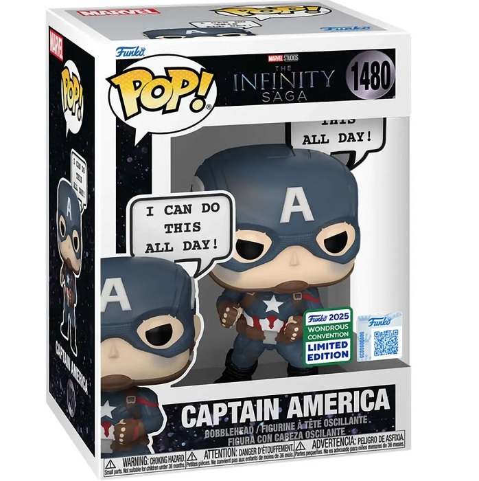 Фигурка Funko POP! Bobble Marvel Infinity Saga Captain America(I can) WonderCon25 (Exc) (1480) 85287