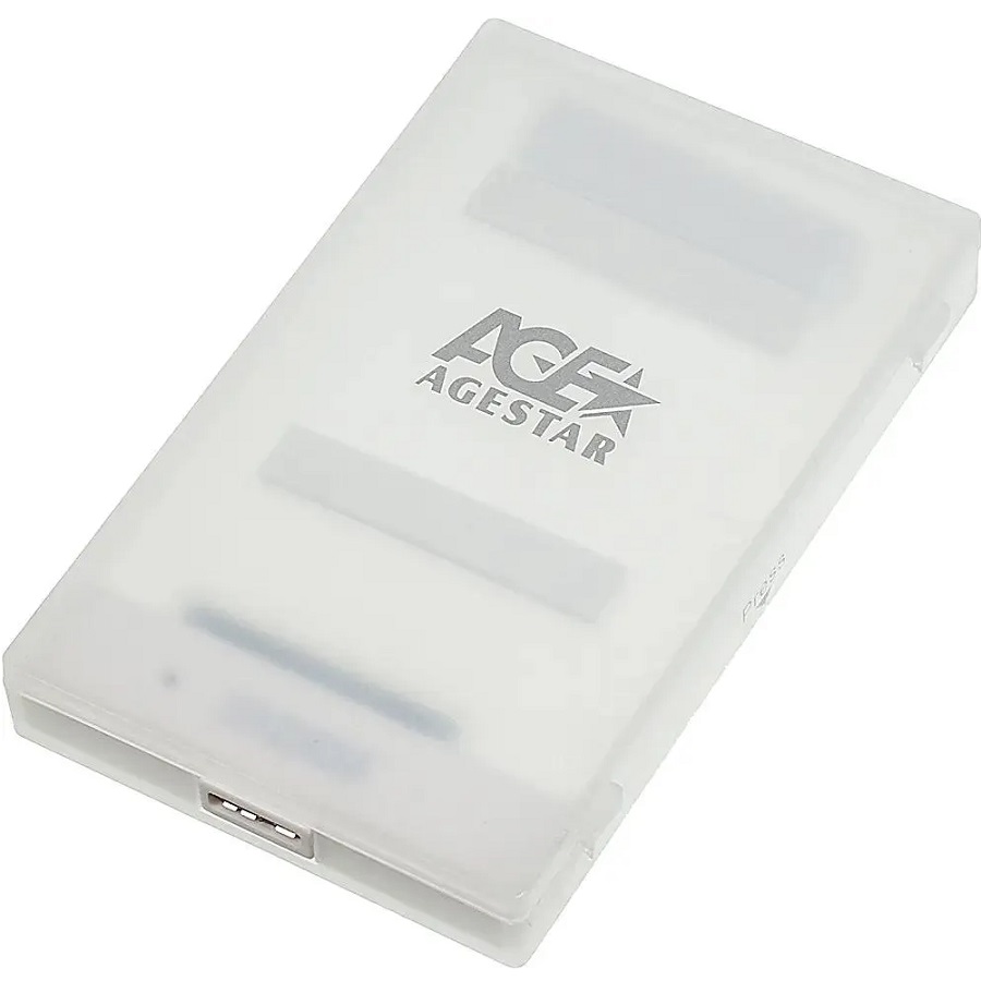 Внешний корпус 2.5" SATAIII HDD/SSD AgeStar 3UBCP1-6G (WHITE) USB 3.0, пластик, белый, безвинтовая конструкция