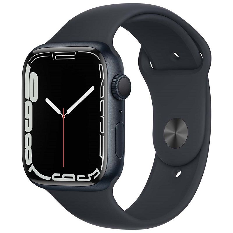 Часы Apple Watch Series 7 GPS, 45 мм, (MKN53) Midnight, Sport Band (LL)