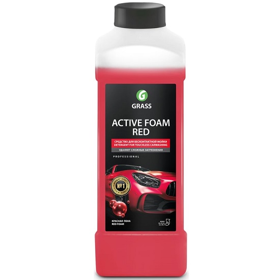 Автошампунь GRASS Active foam red красный,1л, для бесконтактной мойки