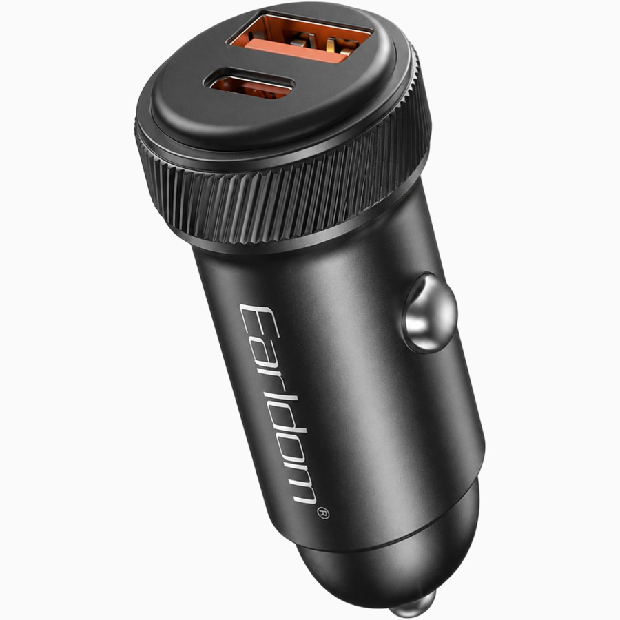 Авто ЗУ 1USB/1Type-C Earldom ES-CC41, чёрный