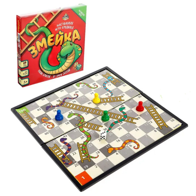 Настольная игра-бродилка «Змейка», пластиковое поле