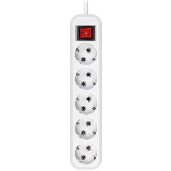 Сетевой удлинитель 2.0м SMARTBUY SBE-16-5-02-ZS, 5 розеток, 16А/3,5кВт с выкл. и заземлением ПВС 3х1,0
