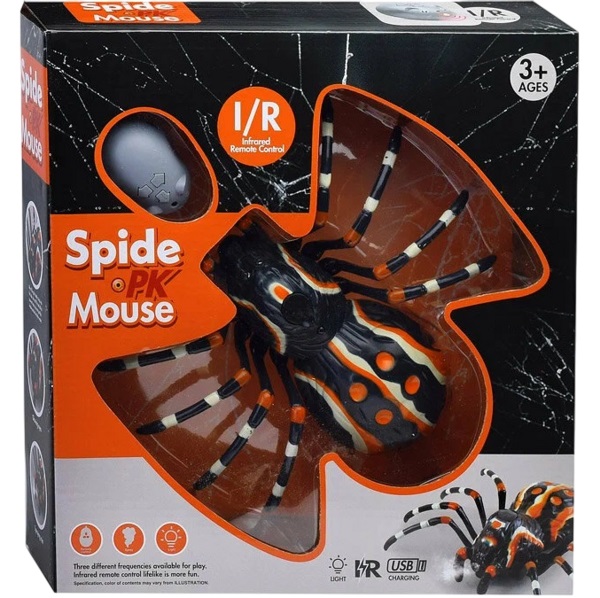 Паук "Крестовик" р/у, с распылителем 27MHz, свет, в коробке УТМ01385857