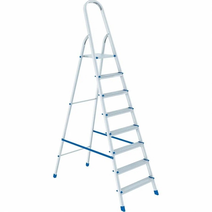 Стремянка СИБРТЕХ 97718, 8 ступеней, алюминиевая