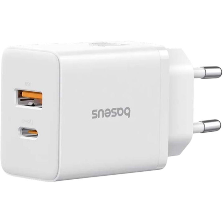 Сетевое ЗУ 1USB/1Type-C BASEUS Moon White, 20W