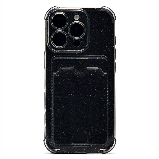 Задняя накладка SC300 для iPhone 16 Pro (black) с карманом для пластиковых карт