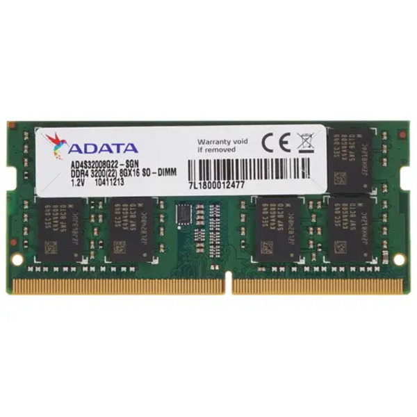 Оперативная память DDR4 8Gb ADATA AD4S32008G22-SGN RTL PC4-25600 CL22 SO-DIMM 260-pin