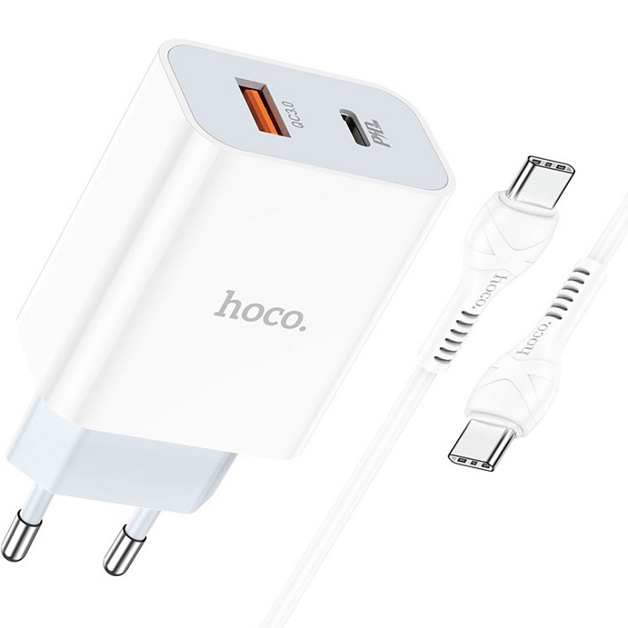 Сетевое ЗУ 1USB/1Type-C HOCO C97A, белый, PD20W + QC3.0