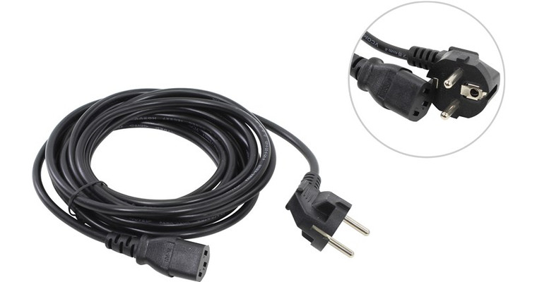 Кабель питания  5.0м TELECOM (TP021-IEC320-C13/SHM-5.0-) (евростандарт)