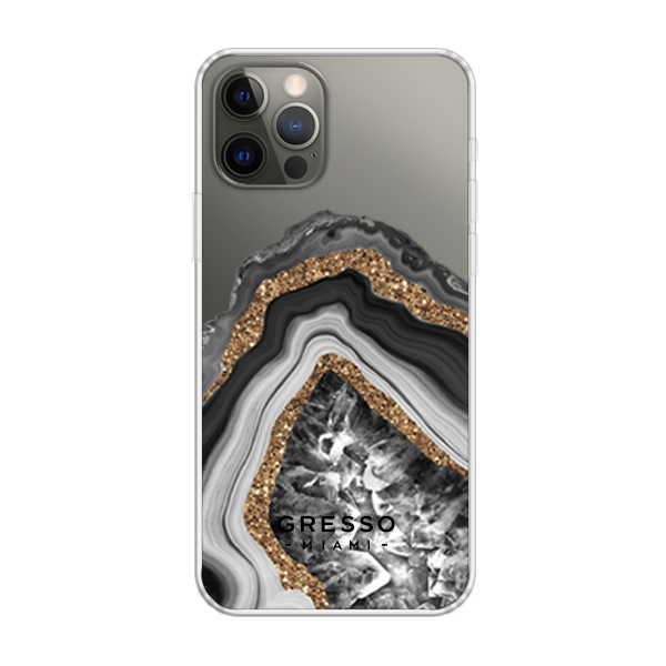 Задняя накладка GRESSO для iPhone 12 Pro. Коллекция "Drama Queen". Модель "Black Agate"