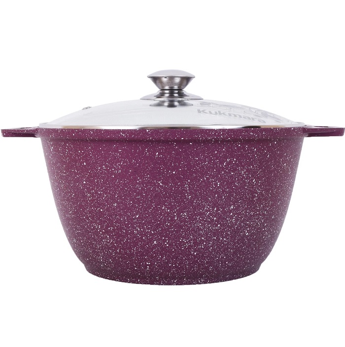 Кастрюля 4л KUKMARA линия "Trendy style" (ФИОЛЕТОВАЯ), со стеклянной крышкой, к41tsm