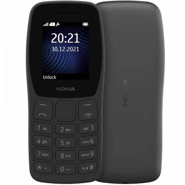 Телефон Nokia 105 TA-1416 DS EAC2+ CHARCOAL (SP01Z07Z1947Y) 4/4Mb, черный