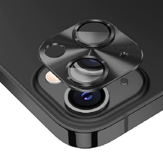 Противоударное стекло на камеру для iPhone 14 черное