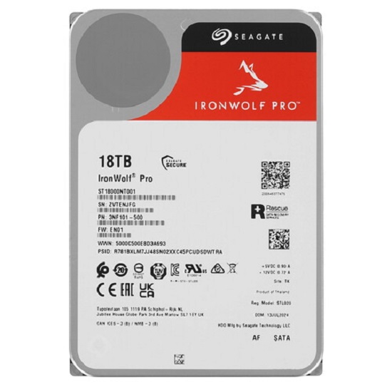Внутренний HDD 3.5" 18Tb Seagate IronWolf Pro Nas ST18000NT001 SATA 6Gb/s, 7200rpm, 256MB