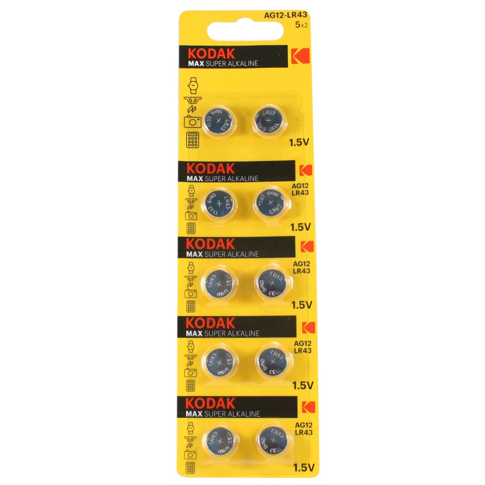 Элемент питания Kodak AG12 LR1142, LR43 (KAG12-10) BL-10 (10/100/1000/70000)