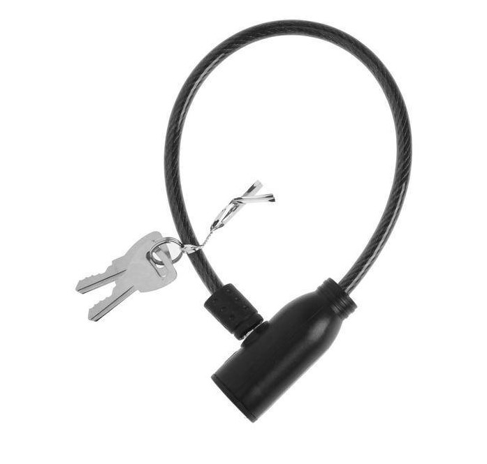 Замок навесной велосипедный, 600 мм, d=6 мм, английский ключ, микс   4676297