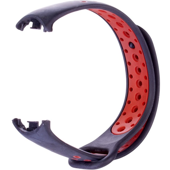 Ремешок Luazon для фитнес-браслета Mi Band 8/9, с перфорацией, чёрно-красный