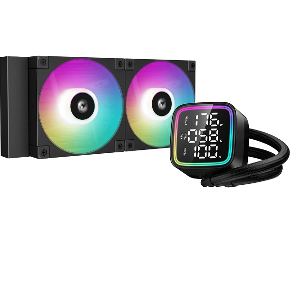 Система жидкостного охлаждения DEEPCOOL LD240 черный, 120 мм, алюминий/медь, 2400 об/мин, 38.71 дБ, 4 pin, 280 Вт