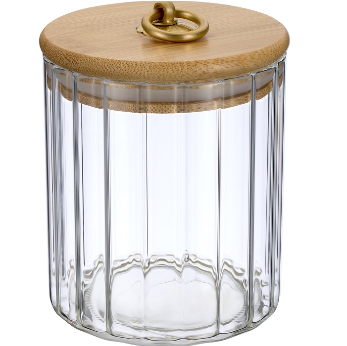 Банка стеклянная с бамбуковой крышкой, 550 мл REGENT Linea TORRE