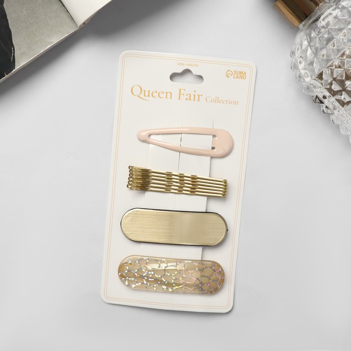 Невидимка для волос "Атлас" (набор 9 шт) 5 см, золото    10072646