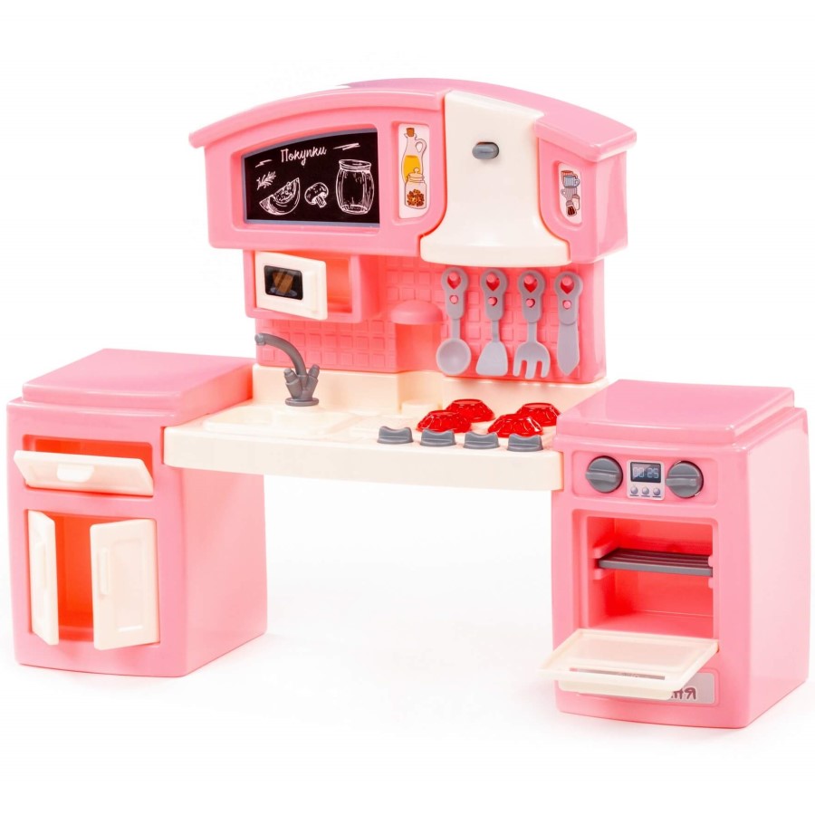 Мини-кухня ПОЛЕСЬЕ "Малютка" (розовая) (в коробке №2)