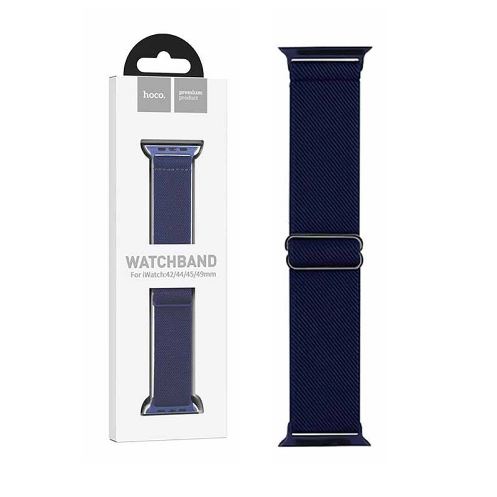 Нейлоновый ремешок HOCO WA04 Fashion для APPLE Watch 42/44/45/49mm, тёмный, синий