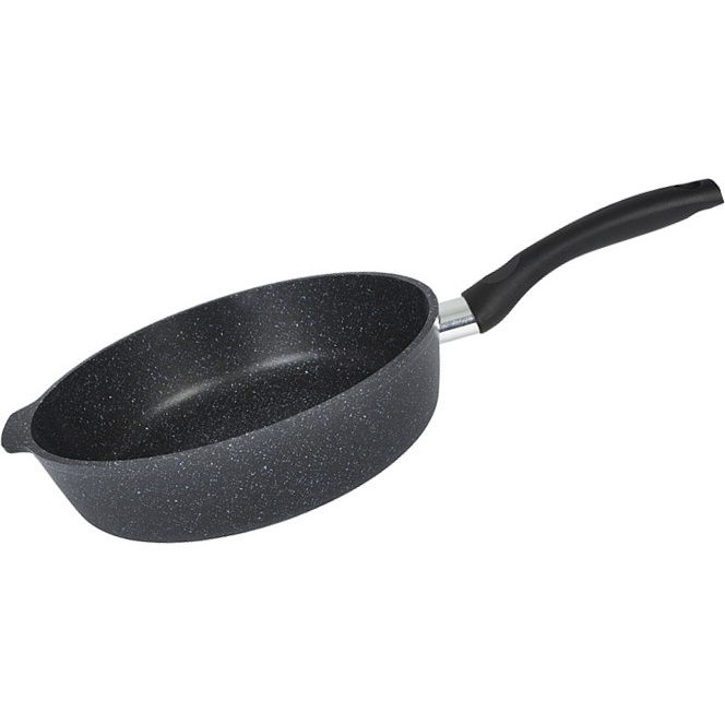 Сковорода глубокая 26см KUKMARA сггч260а, линия "Granit" (black), с ручкой