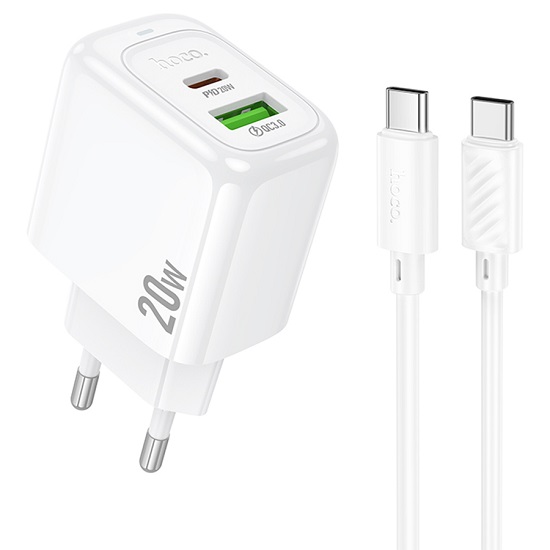 Сетевое ЗУ 1USB/1Type-C HOCO CS54A белый